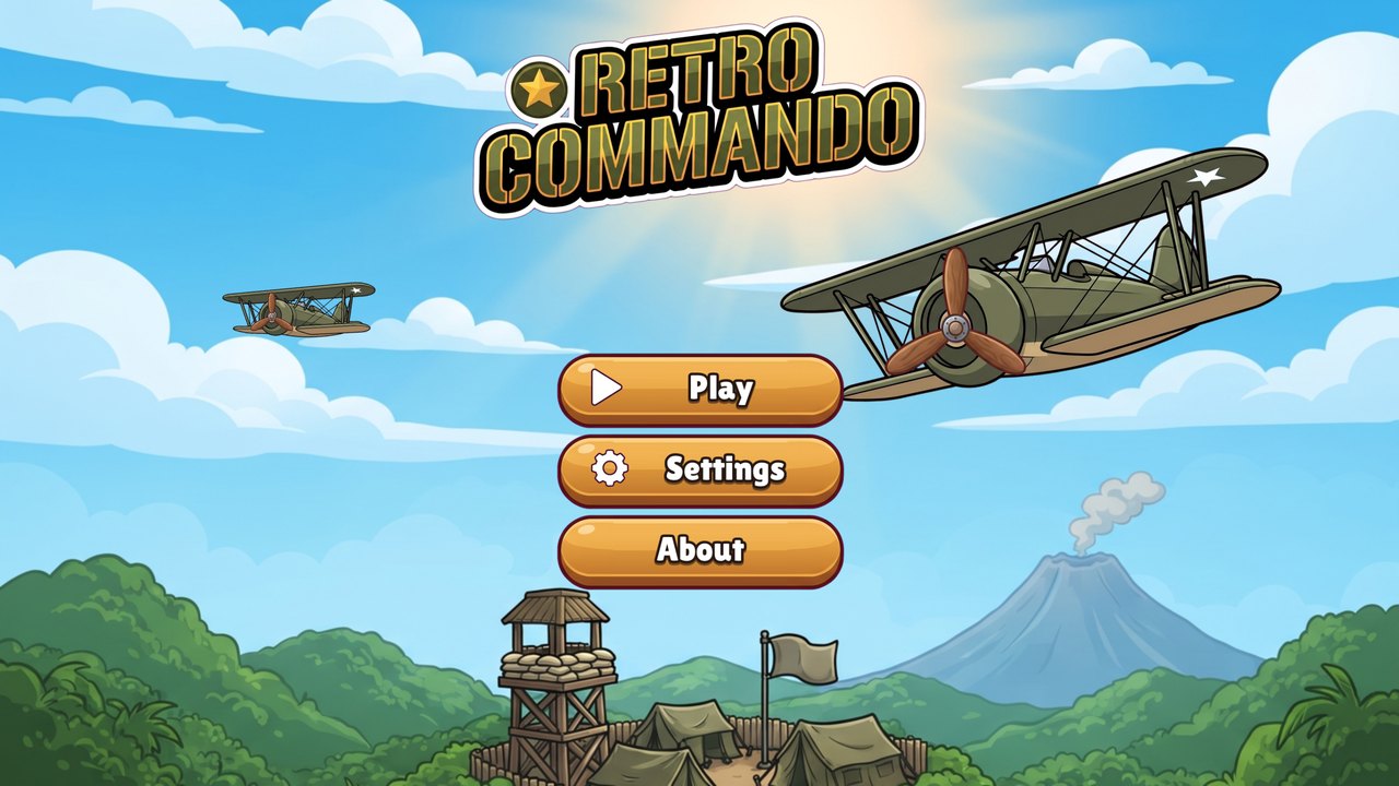 Retro Commando title screen