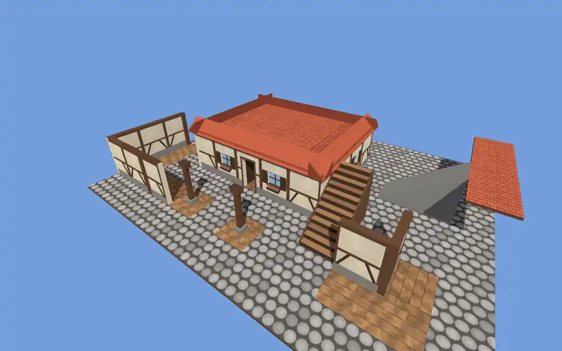 One painted house switched between the Town, Sci-fi base, Dungeon and Nature libraries