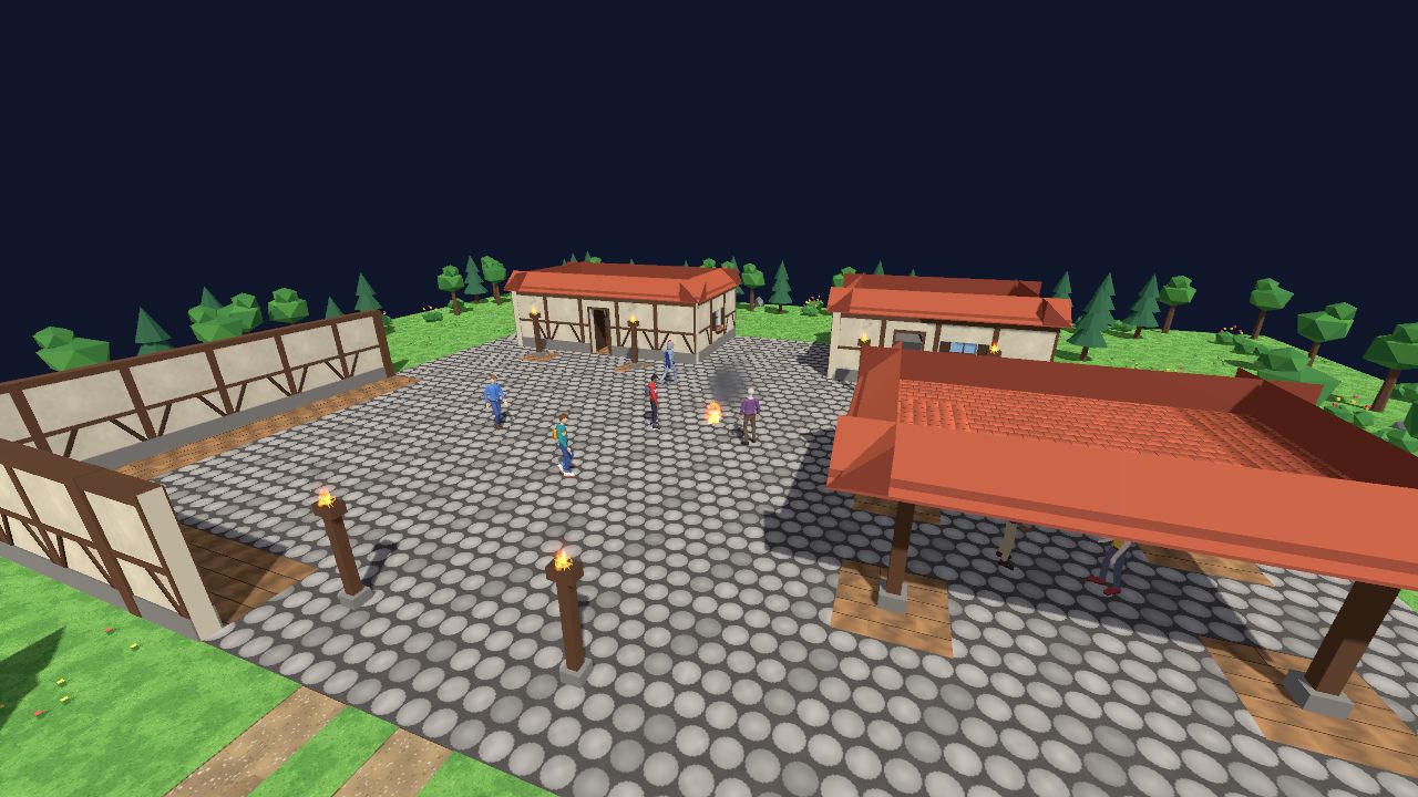 The town square in Room 3D's view